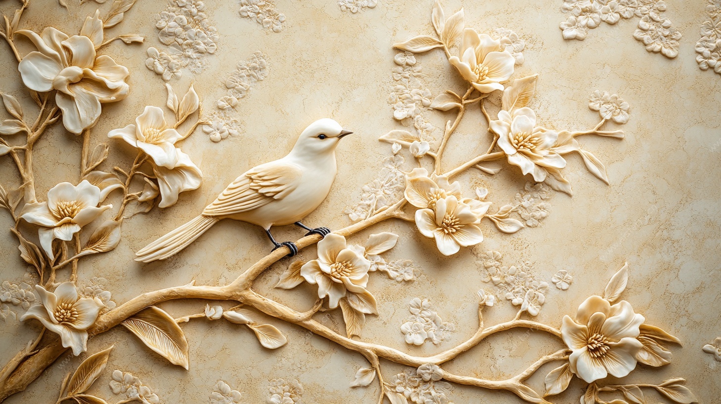 花鸟浮雕艺术作品