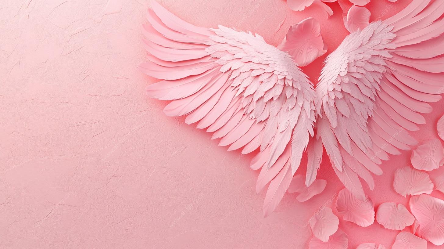 粉色梦幻天使翅膀背景图