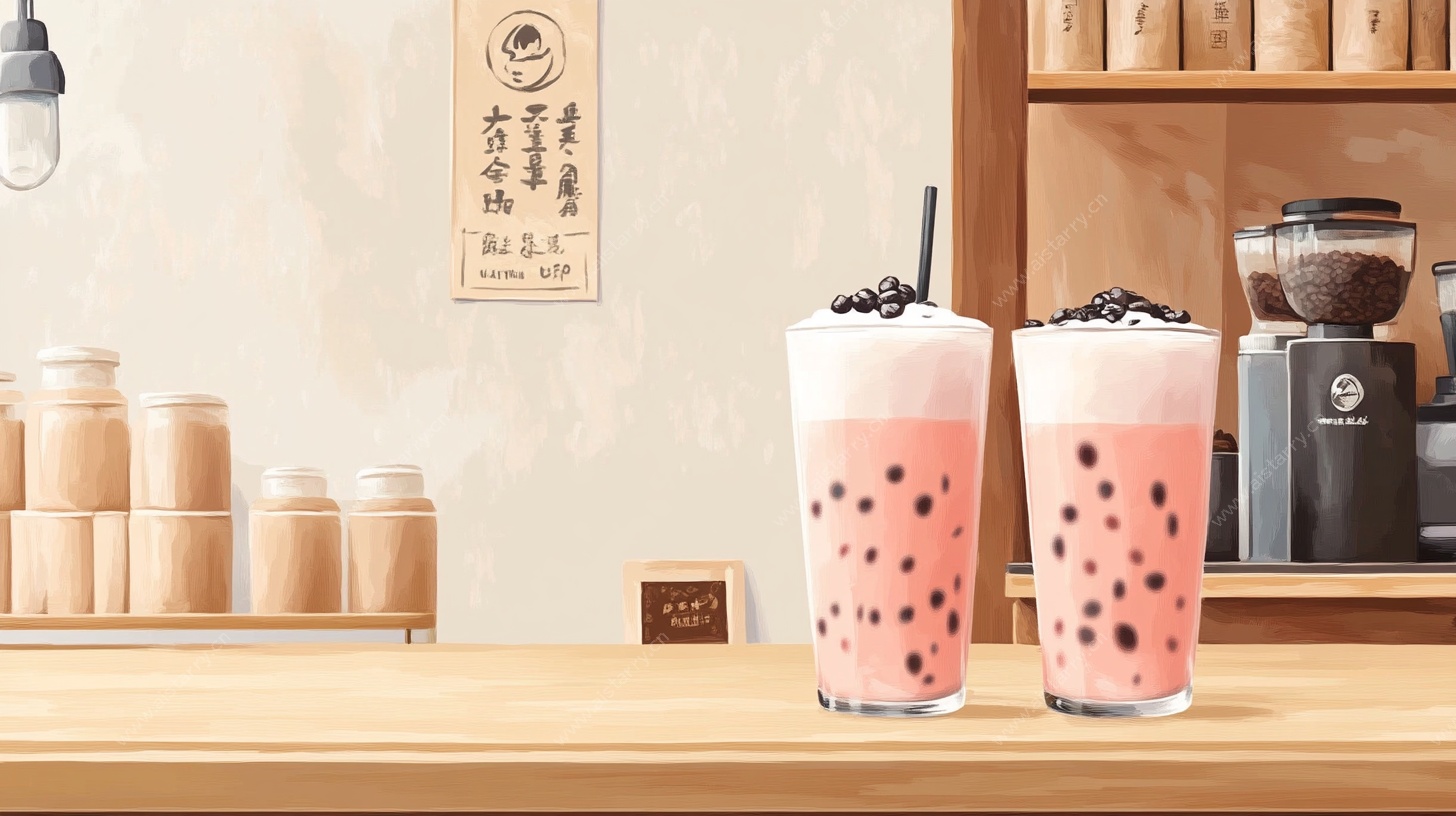 奶茶店的美味珍珠奶茶