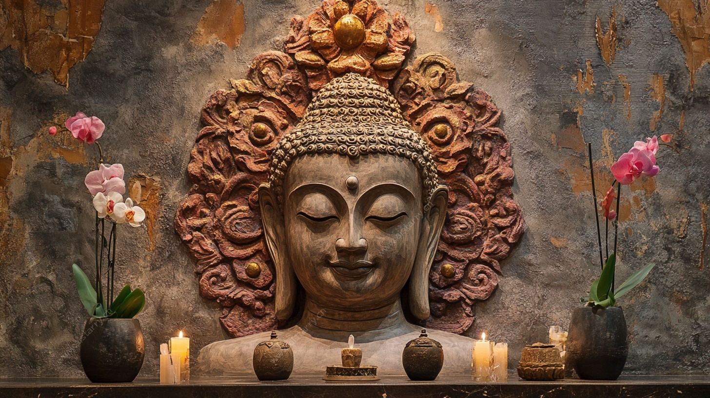 佛头装饰摆件 静谧禅意风