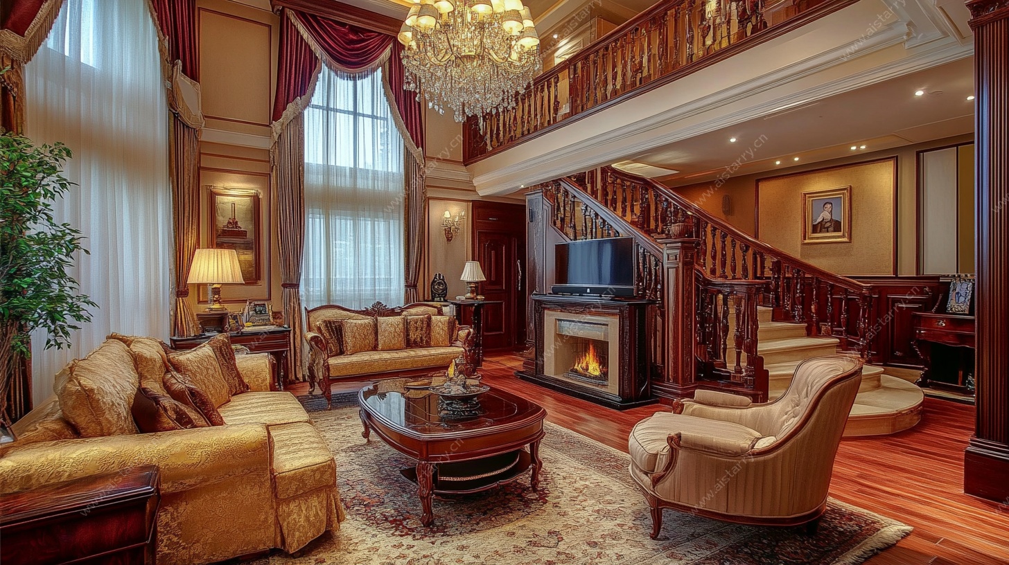 豪华欧式双层客厅室内图