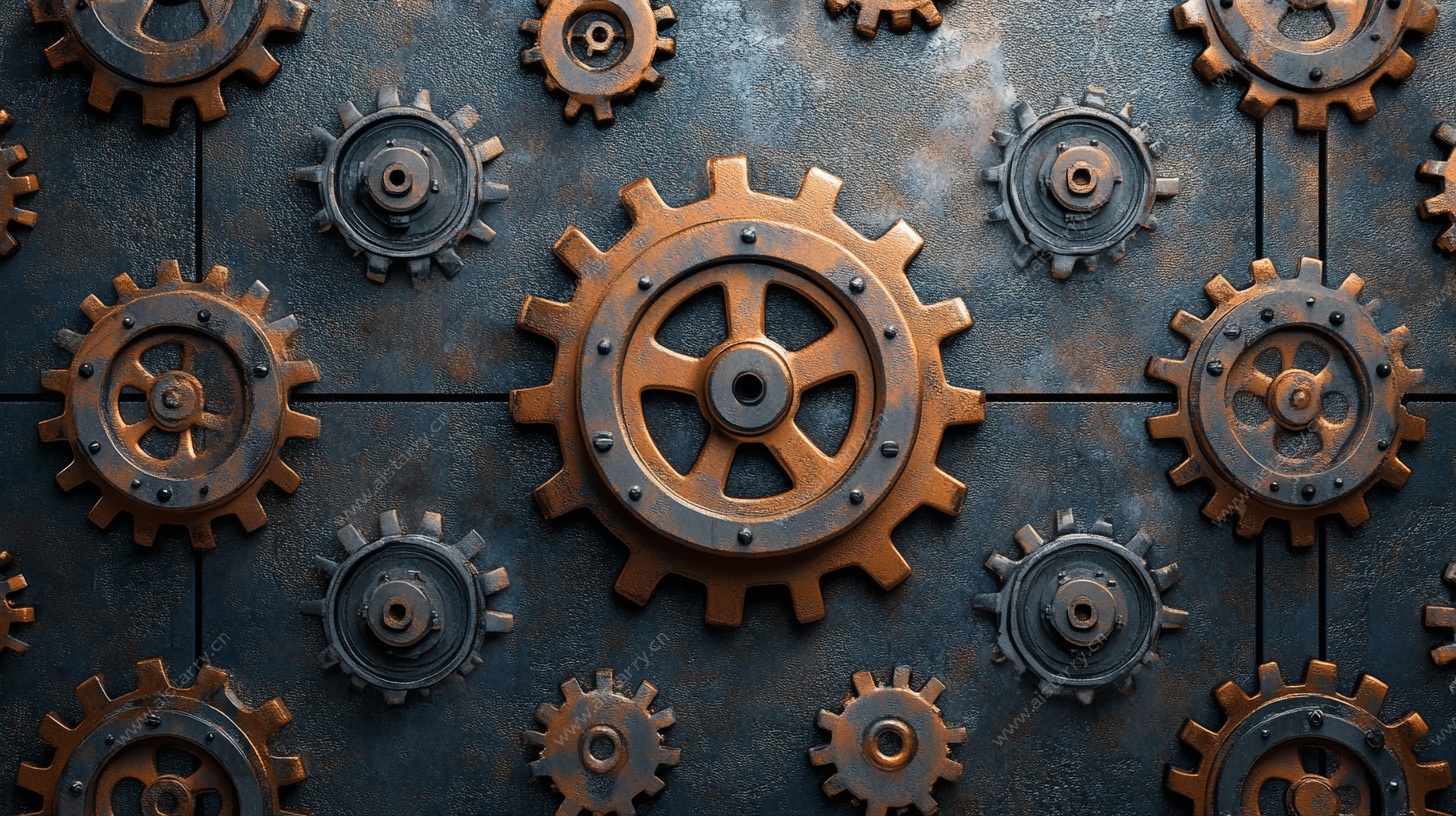 金属齿轮背景图