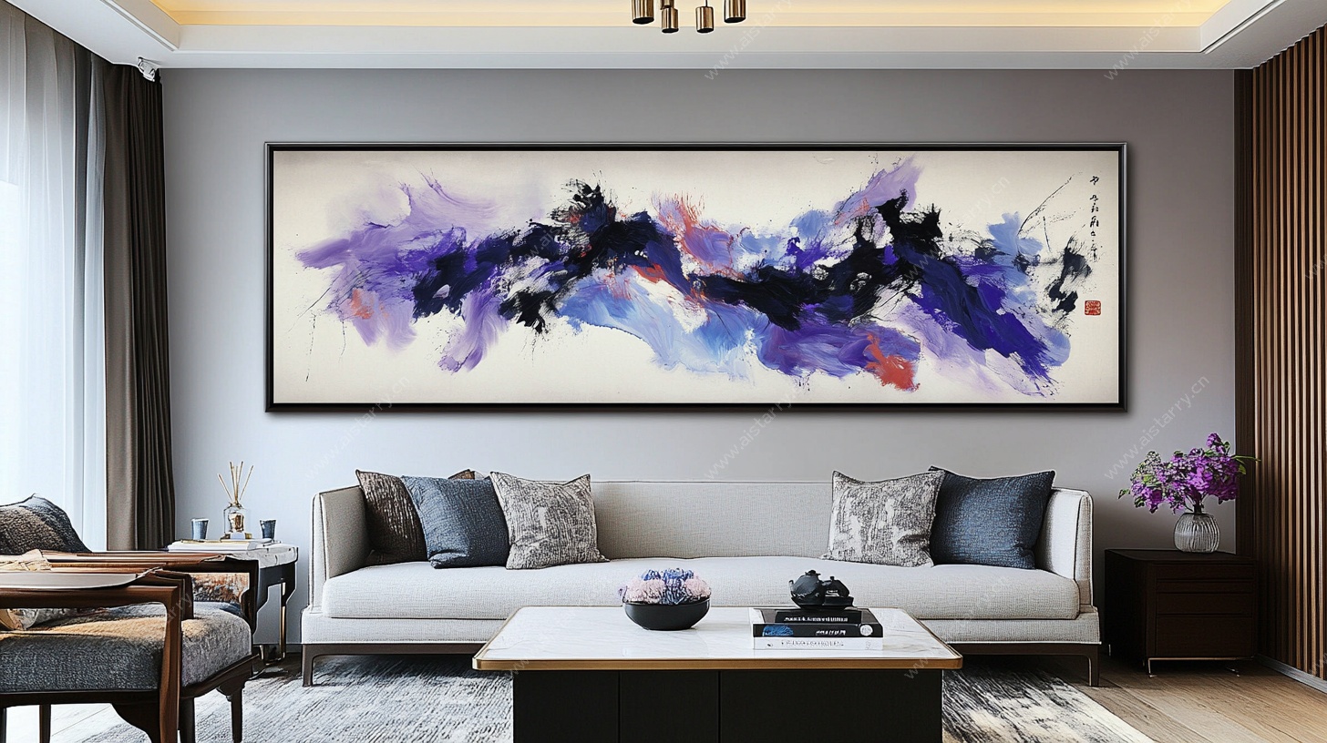 现代客厅抽象水墨装饰画