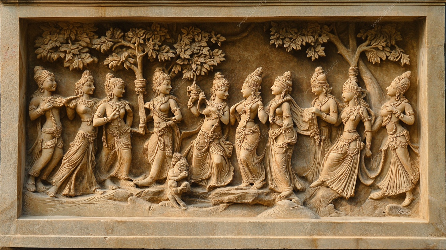 印度神话人物浮雕场景