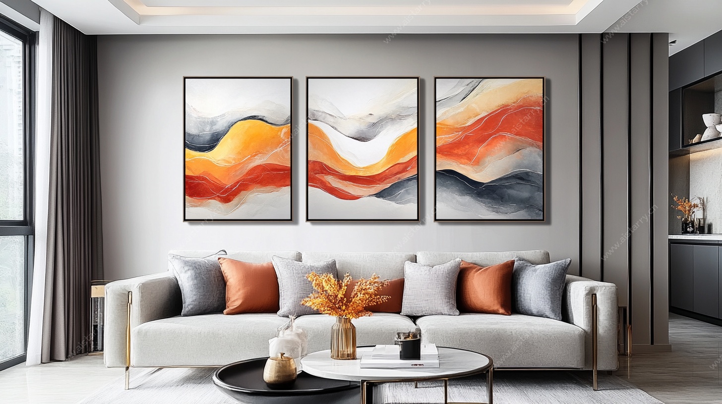 现代简约客厅装饰画展示