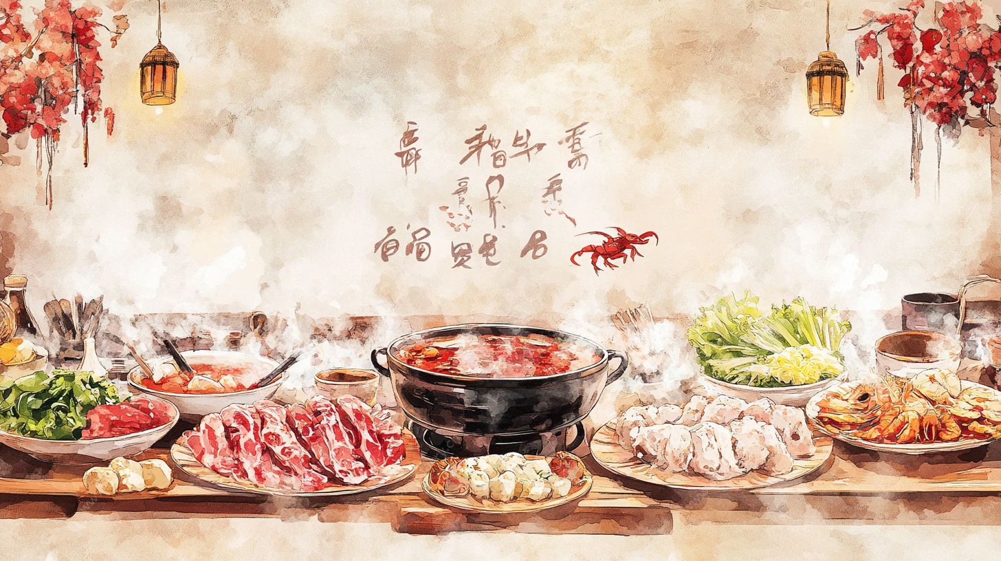 丰盛中式火锅美食盛宴