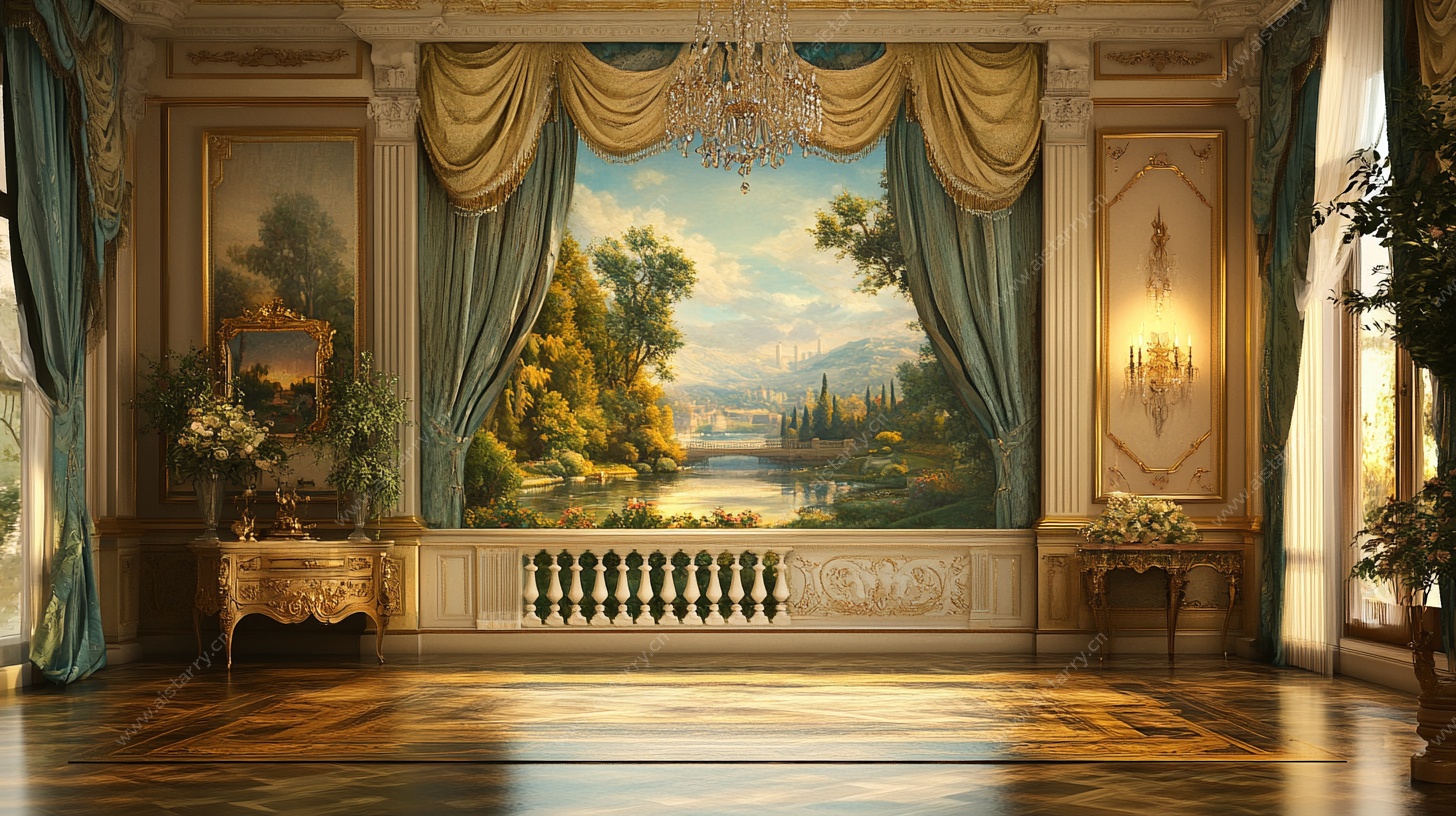 欧式古典奢华客厅风景画
