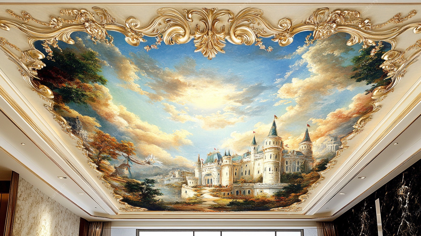 欧式城堡天花板壁画