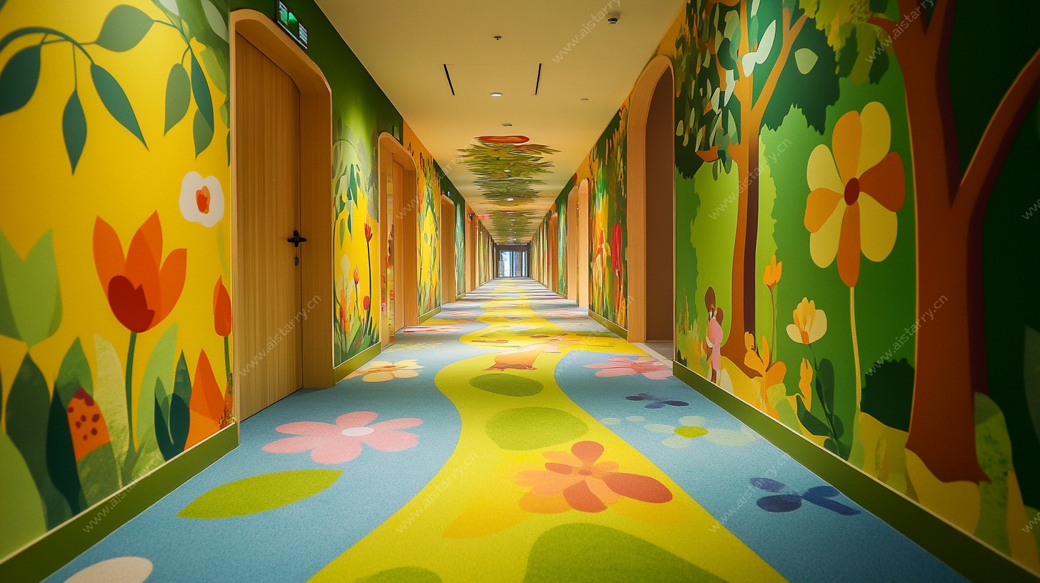 童趣走廊墙面地面彩绘