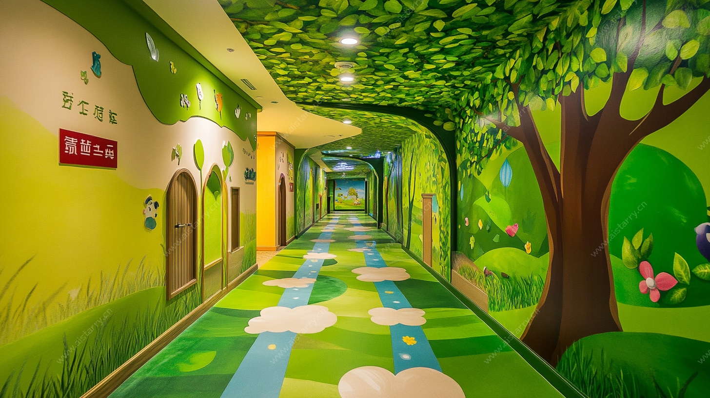 童趣森林风幼儿园走廊