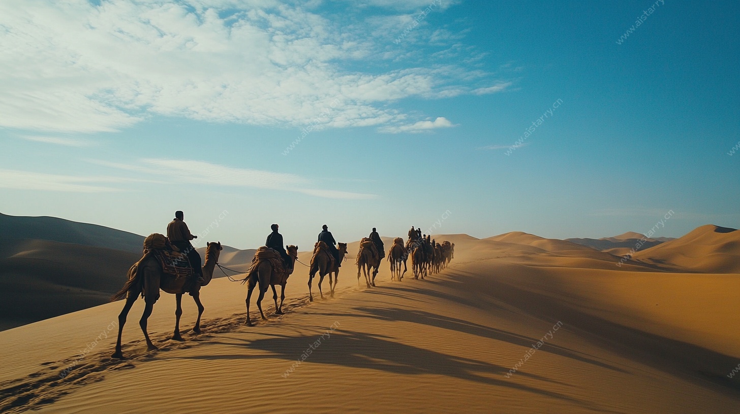 沙漠驼队 漫漫征途的风景