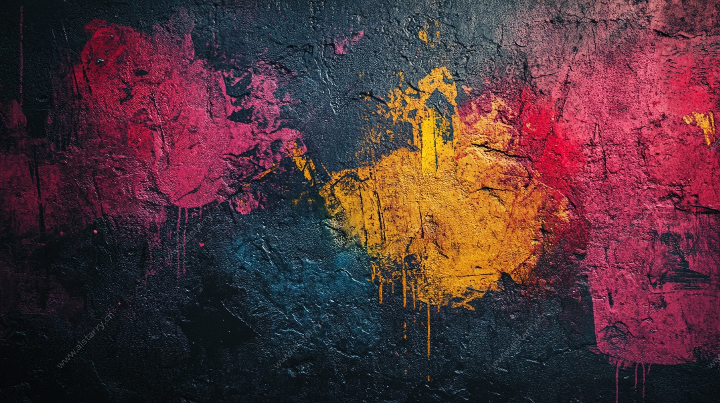 抽象涂鸦墙面艺术作品