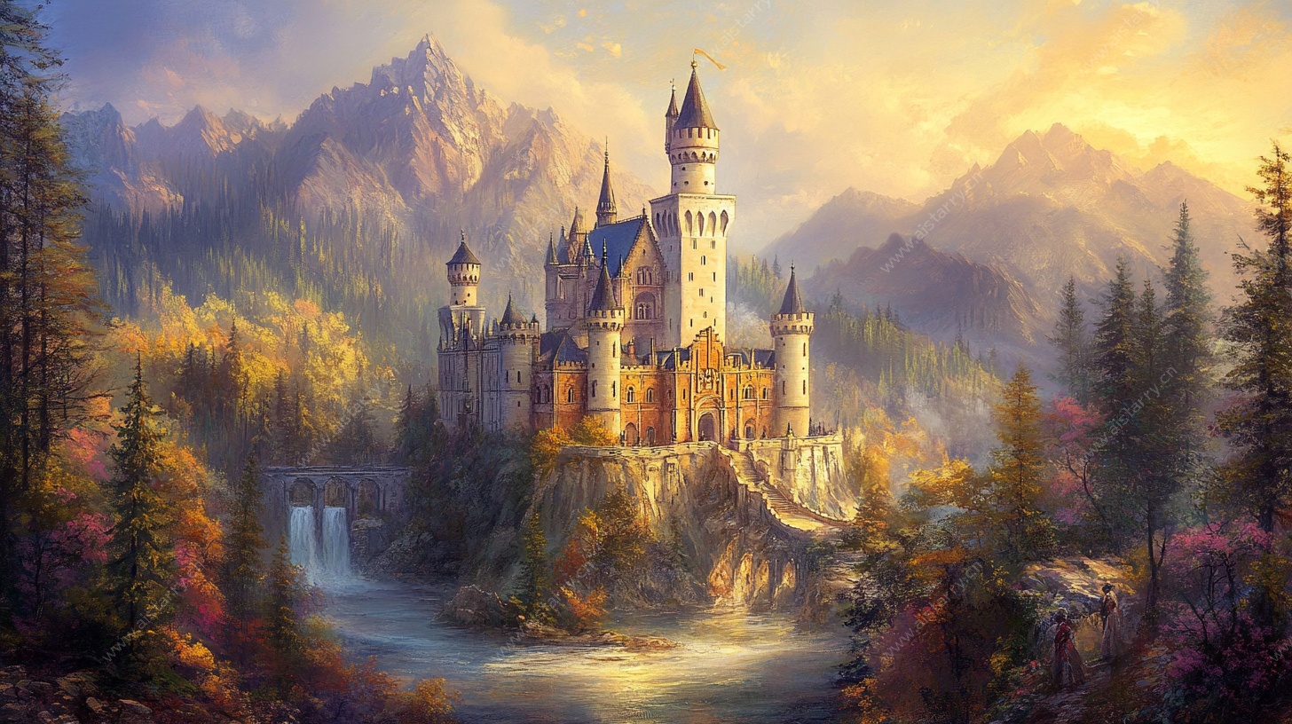 梦幻秋日城堡风景图