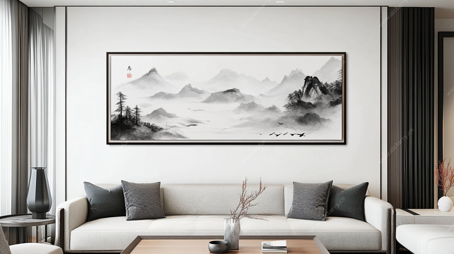 客厅中式山水装饰画