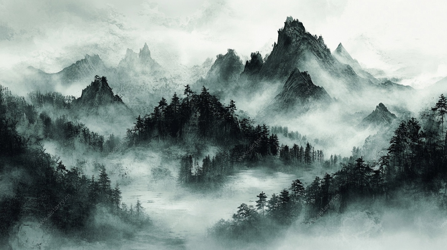 水墨山水意境图