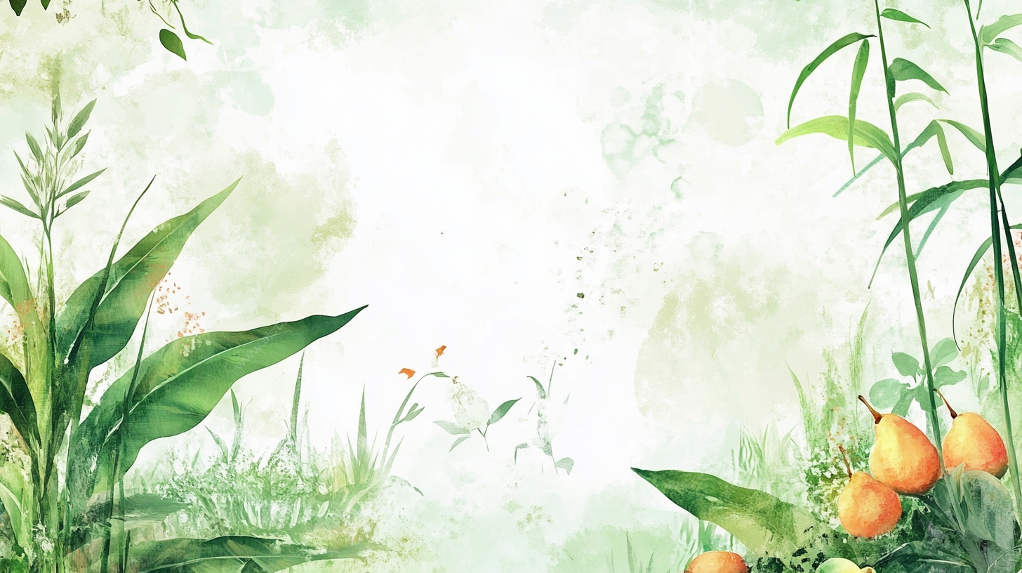 清新水彩风植物背景图