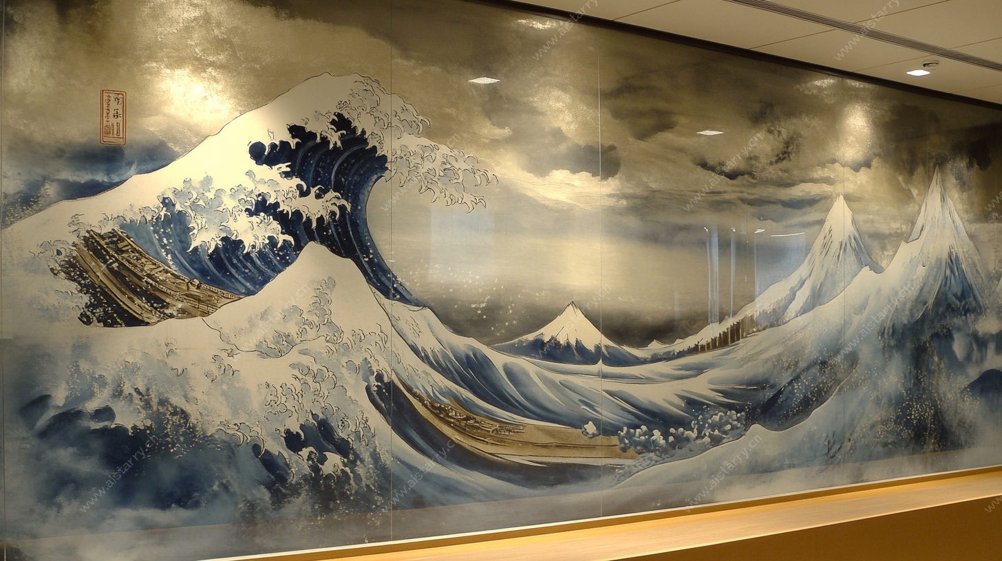 神奈川冲浪里壁画