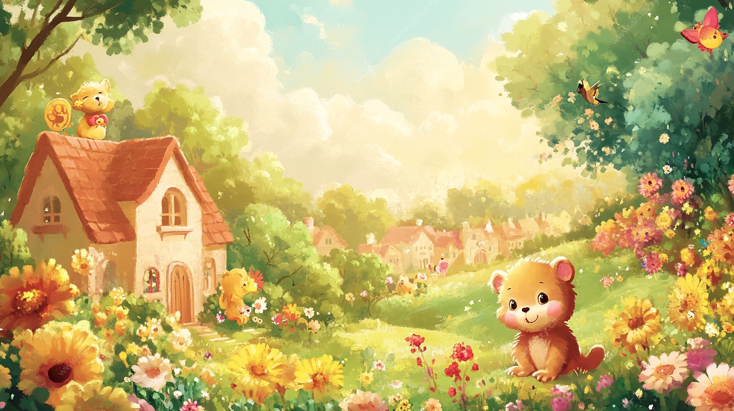 童话风田园萌宠插画