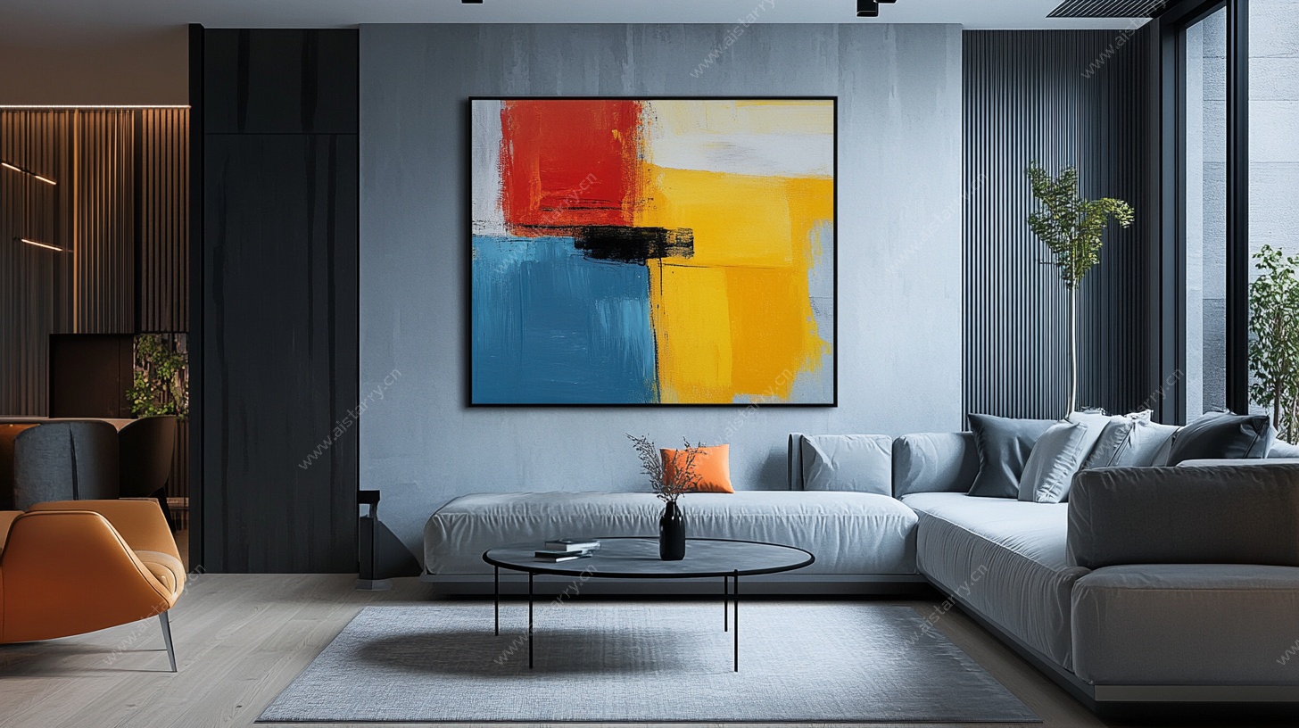 现代简约风客厅艺术挂画