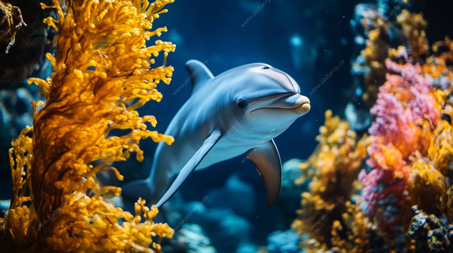 海底畅游的灵动海豚