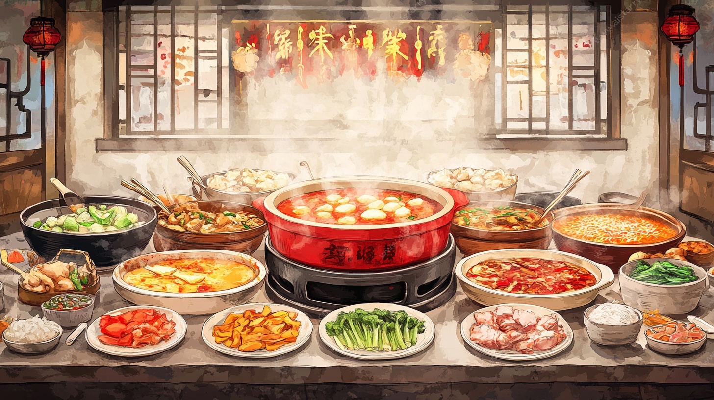 中式丰盛火锅美食盛宴