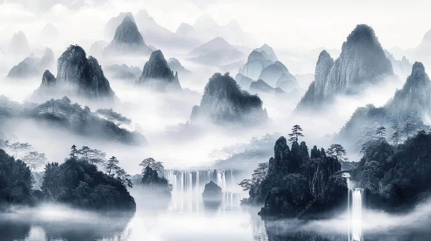 水墨山水意境图