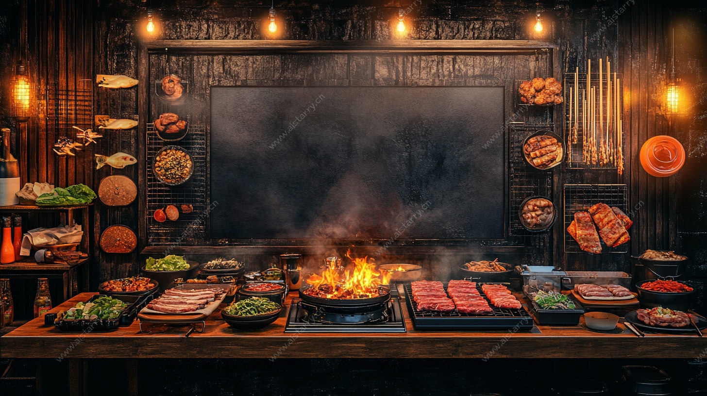复古风烤肉场景布置