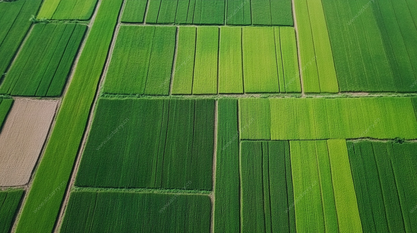 俯瞰绿色农田景观