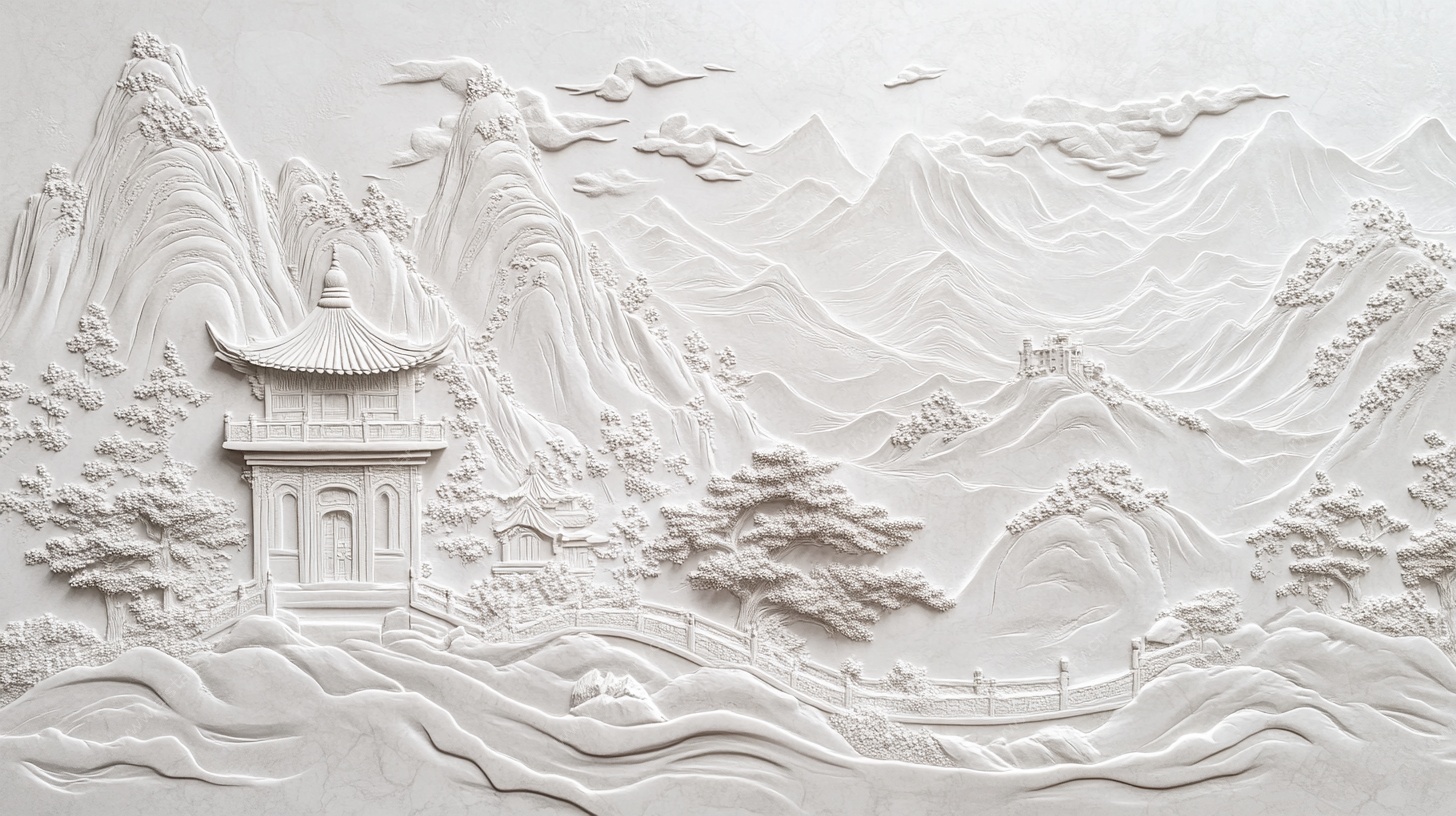 中式山水浮雕