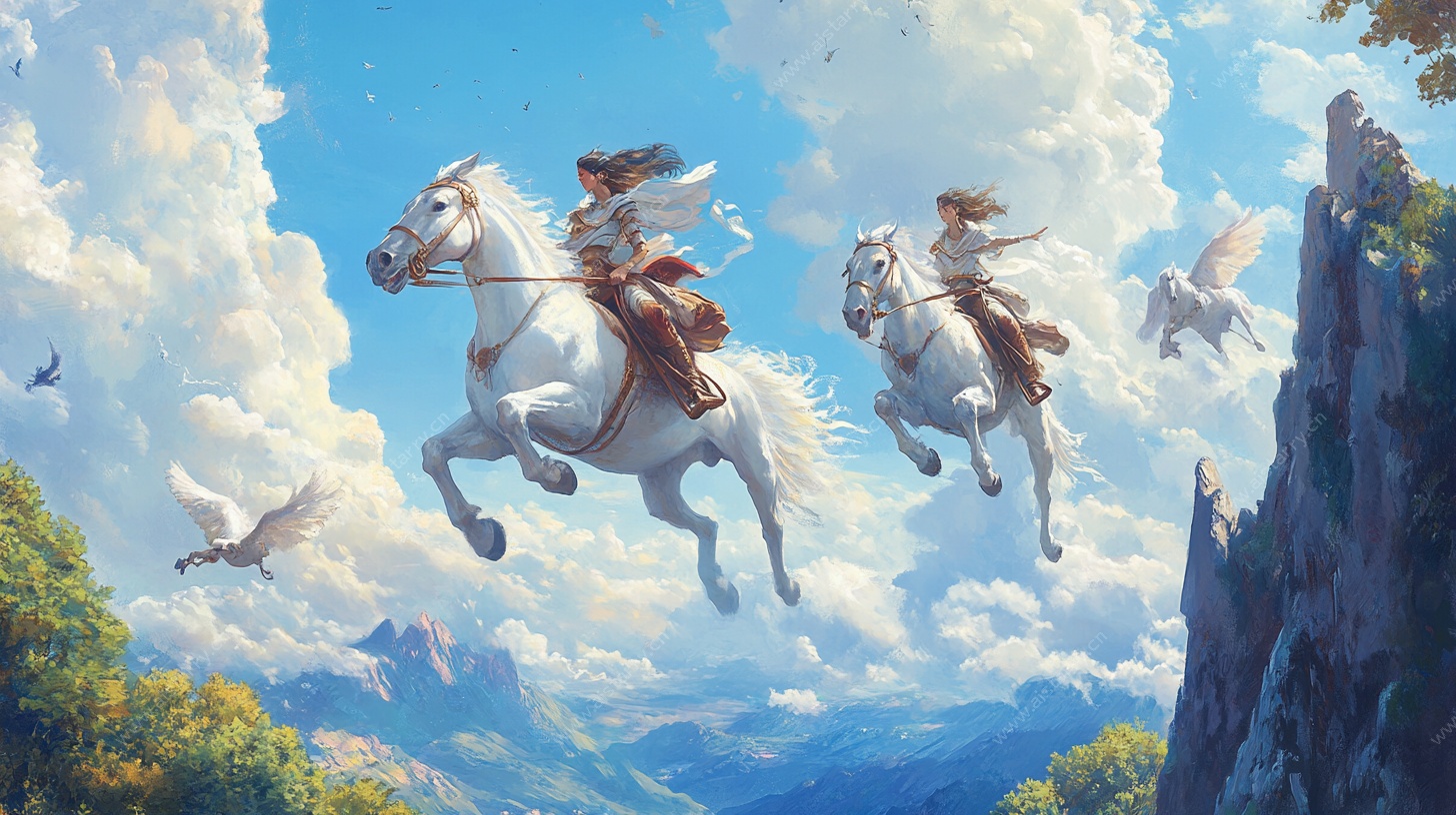 骑士纵马飞跃壮美山川