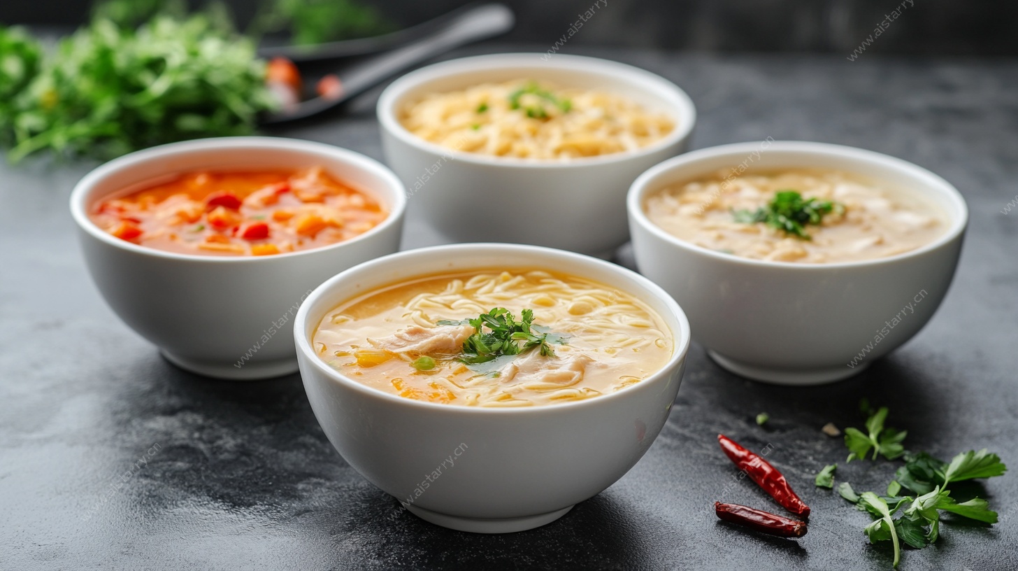 四碗美味汤品展示