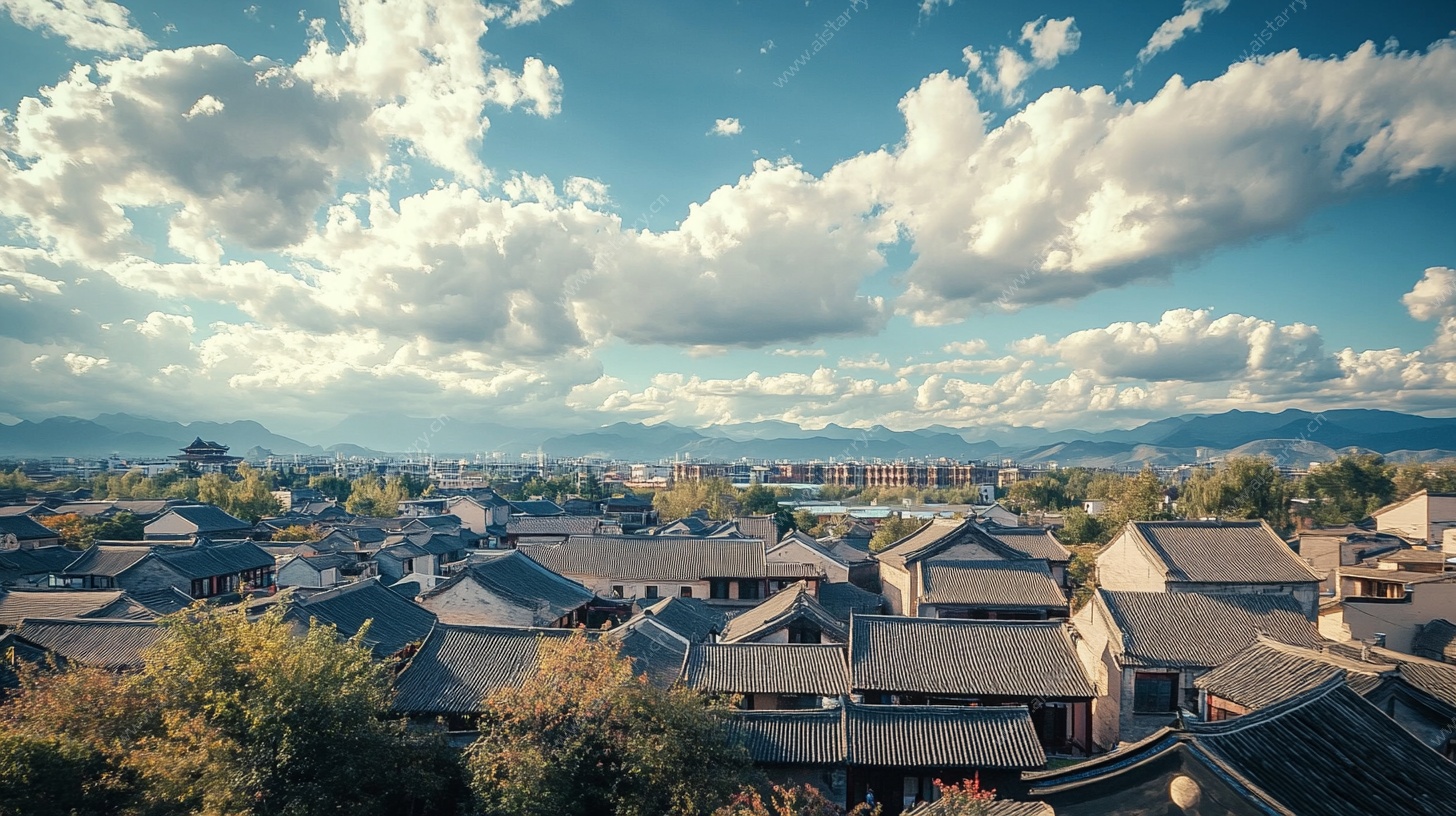 丽江古城全景风光