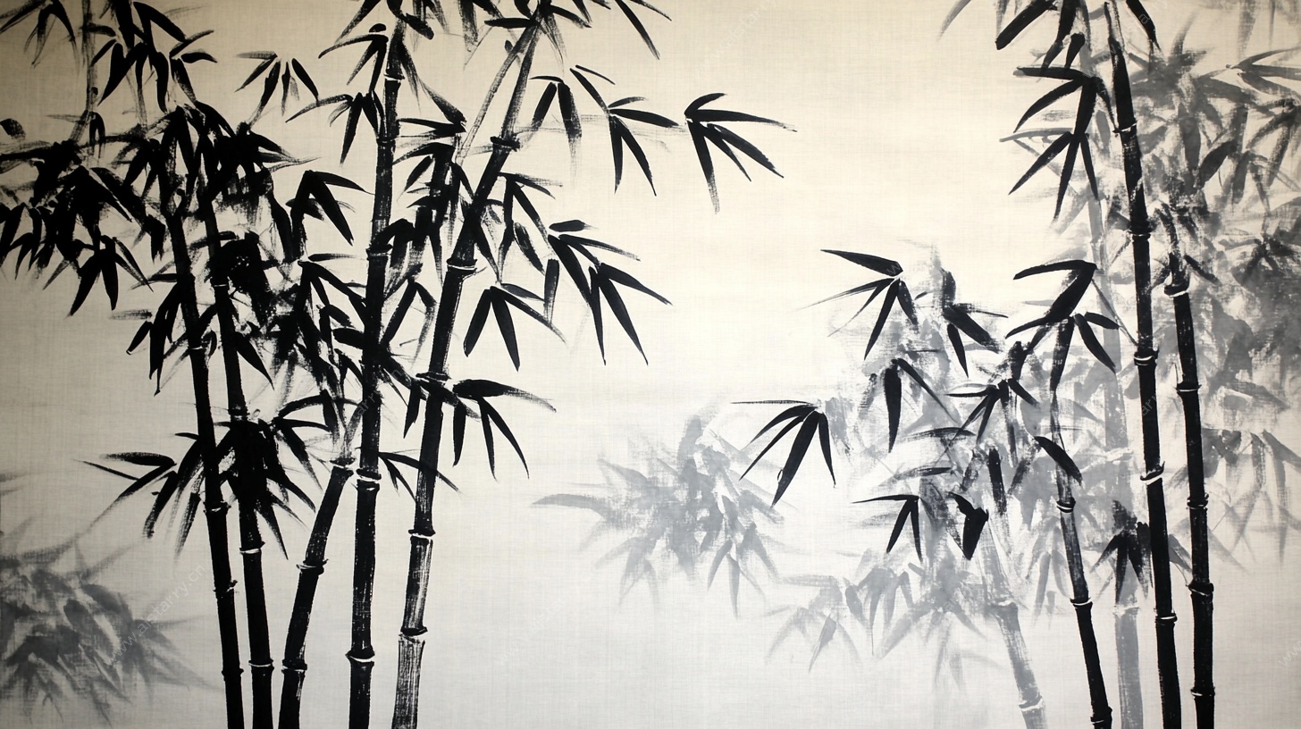 水墨竹林背景图