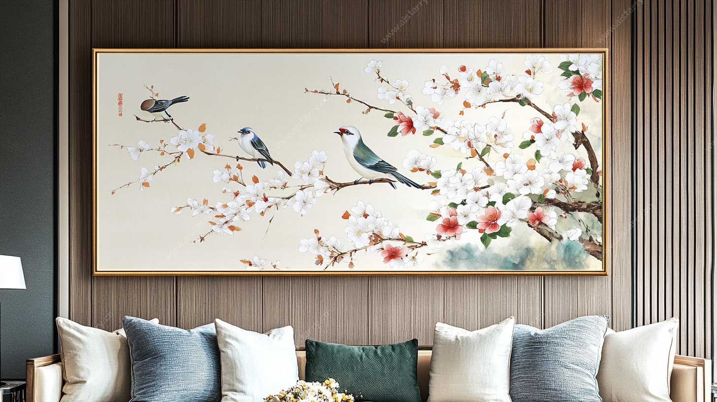 中式花鸟装饰画客厅挂画