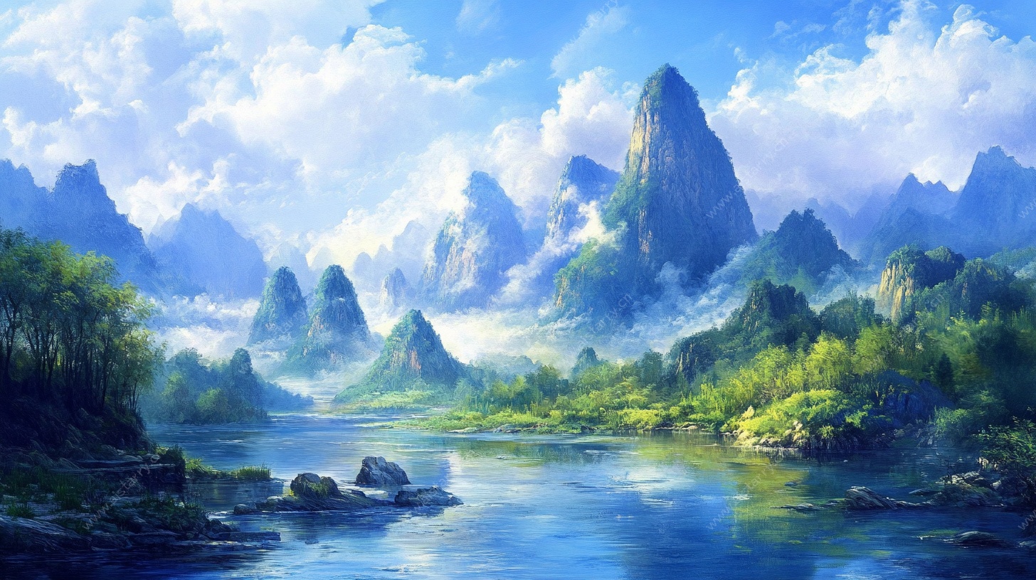 梦幻山水风光图