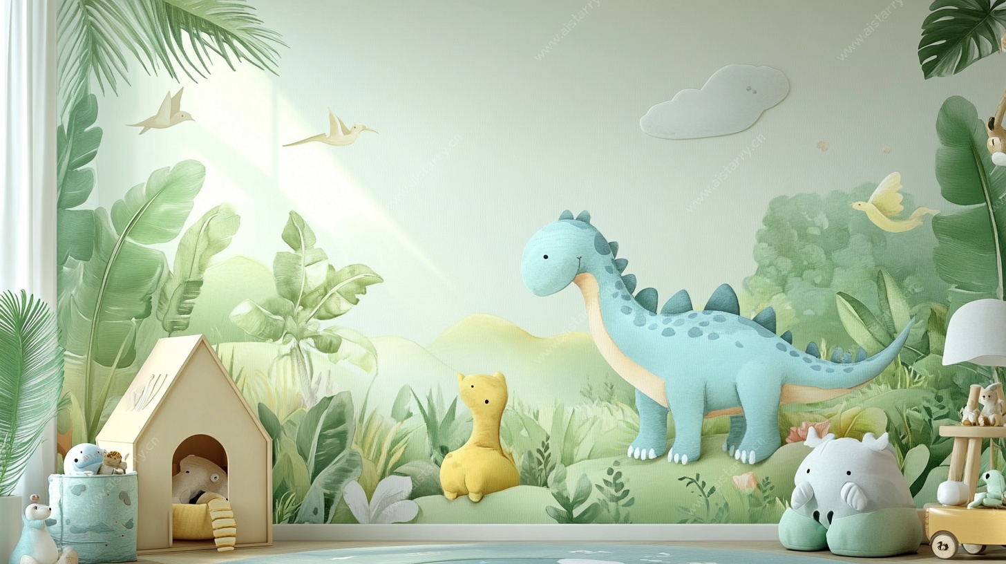 童趣恐龙主题儿童房装饰