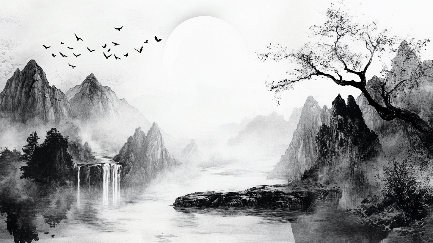 水墨山水意境图