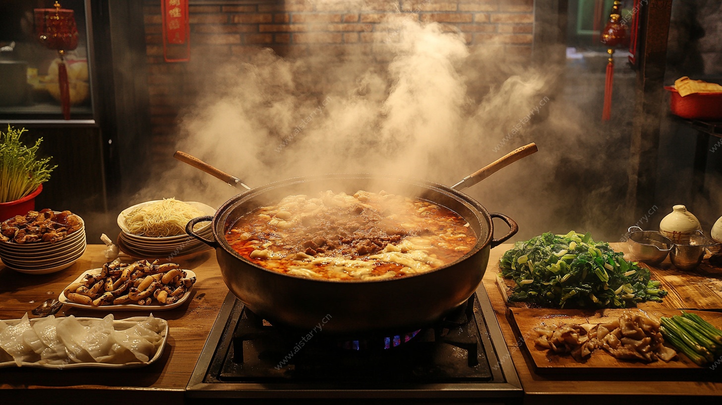 热气腾腾的中式火锅盛宴