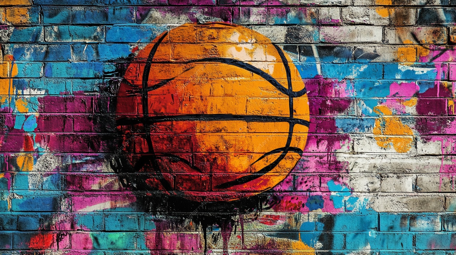 篮球涂鸦墙 活力艺术风