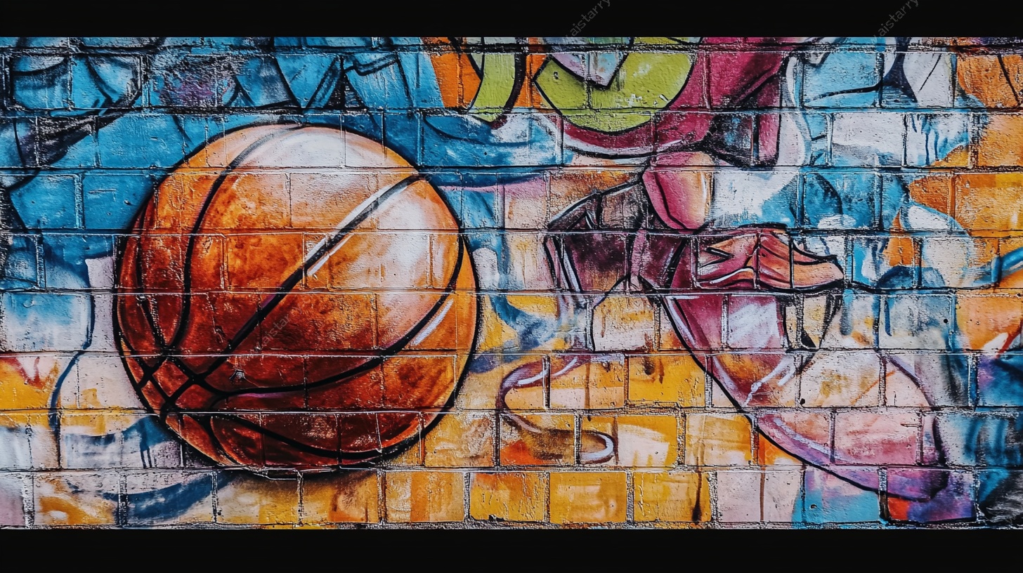 篮球主题街头涂鸦艺术