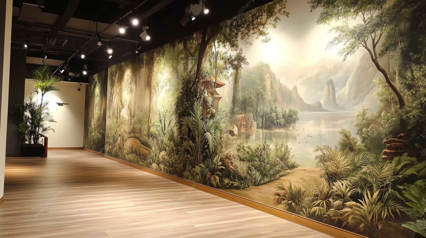 室内自然风景壁画展示