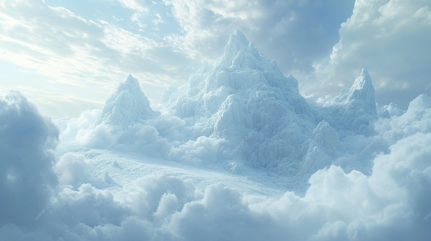 梦幻云端冰山美景
