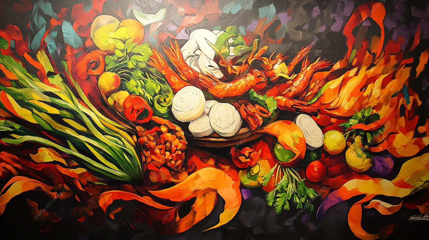 火焰中的缤纷食材盛宴