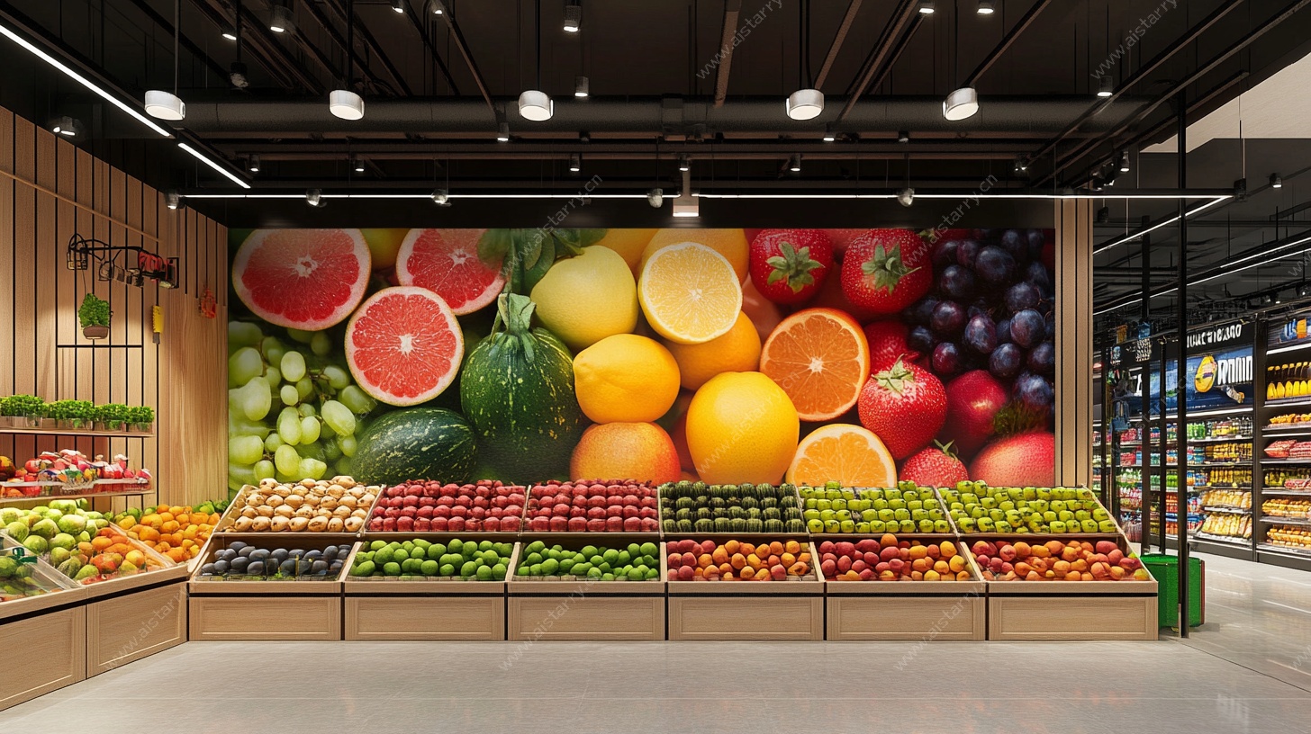 超市水果区绚丽陈列