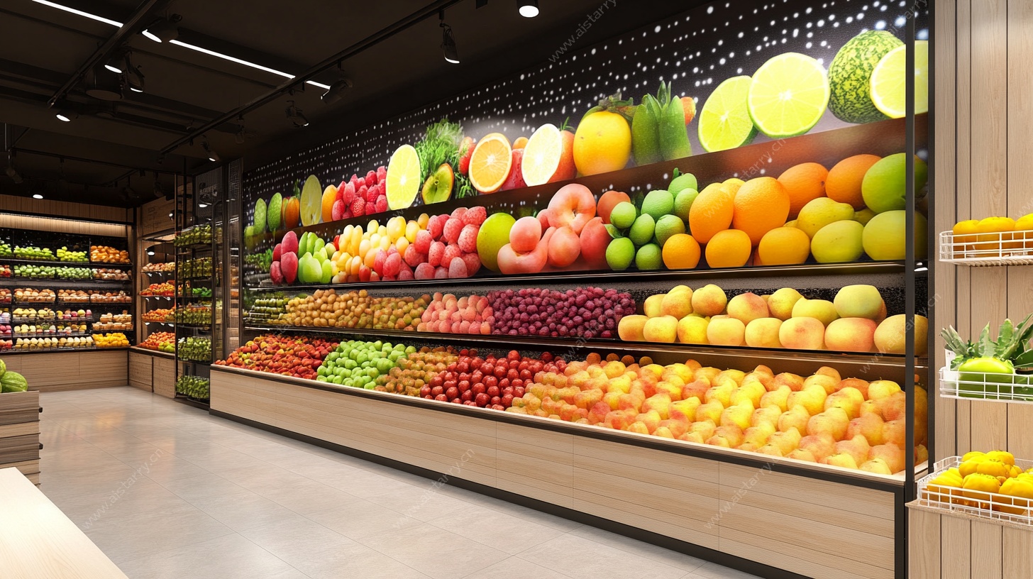 超市水果区精美陈列