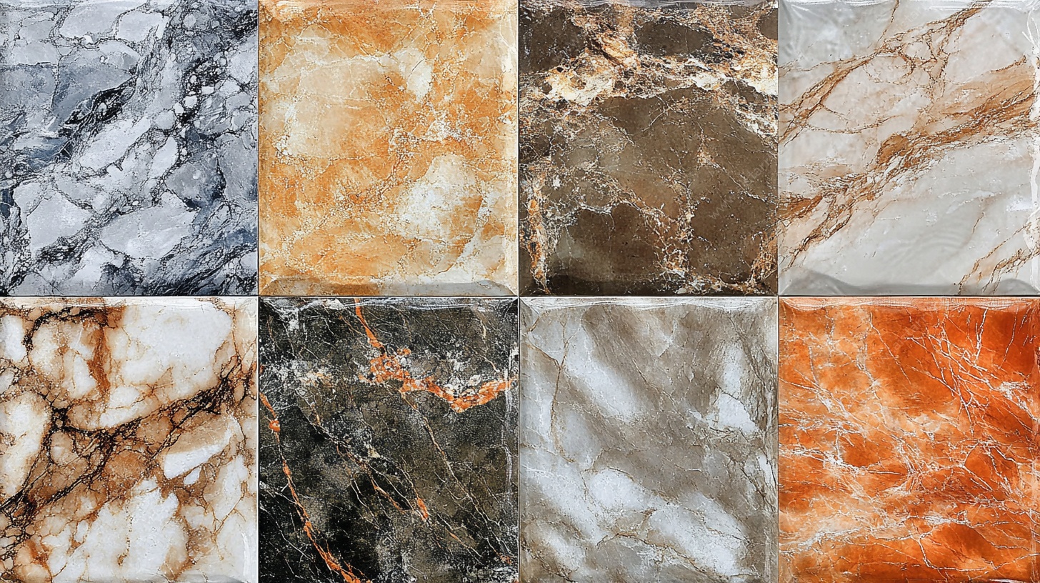 多样大理石纹理瓷砖展示