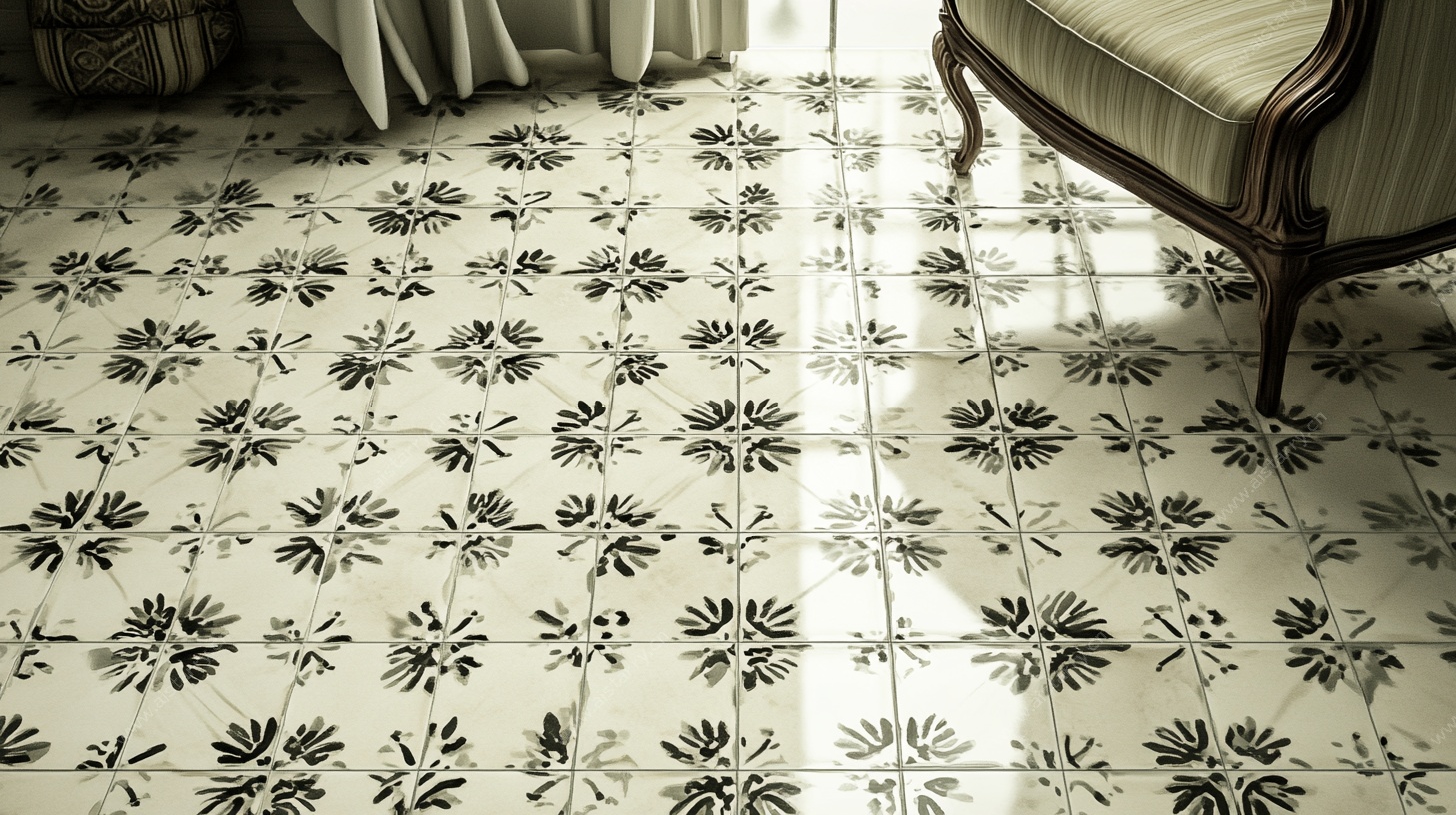 复古花纹瓷砖与优雅座椅