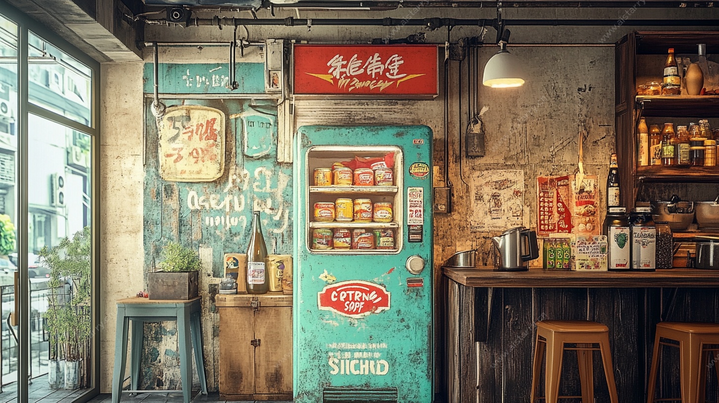 复古风街边零食小铺