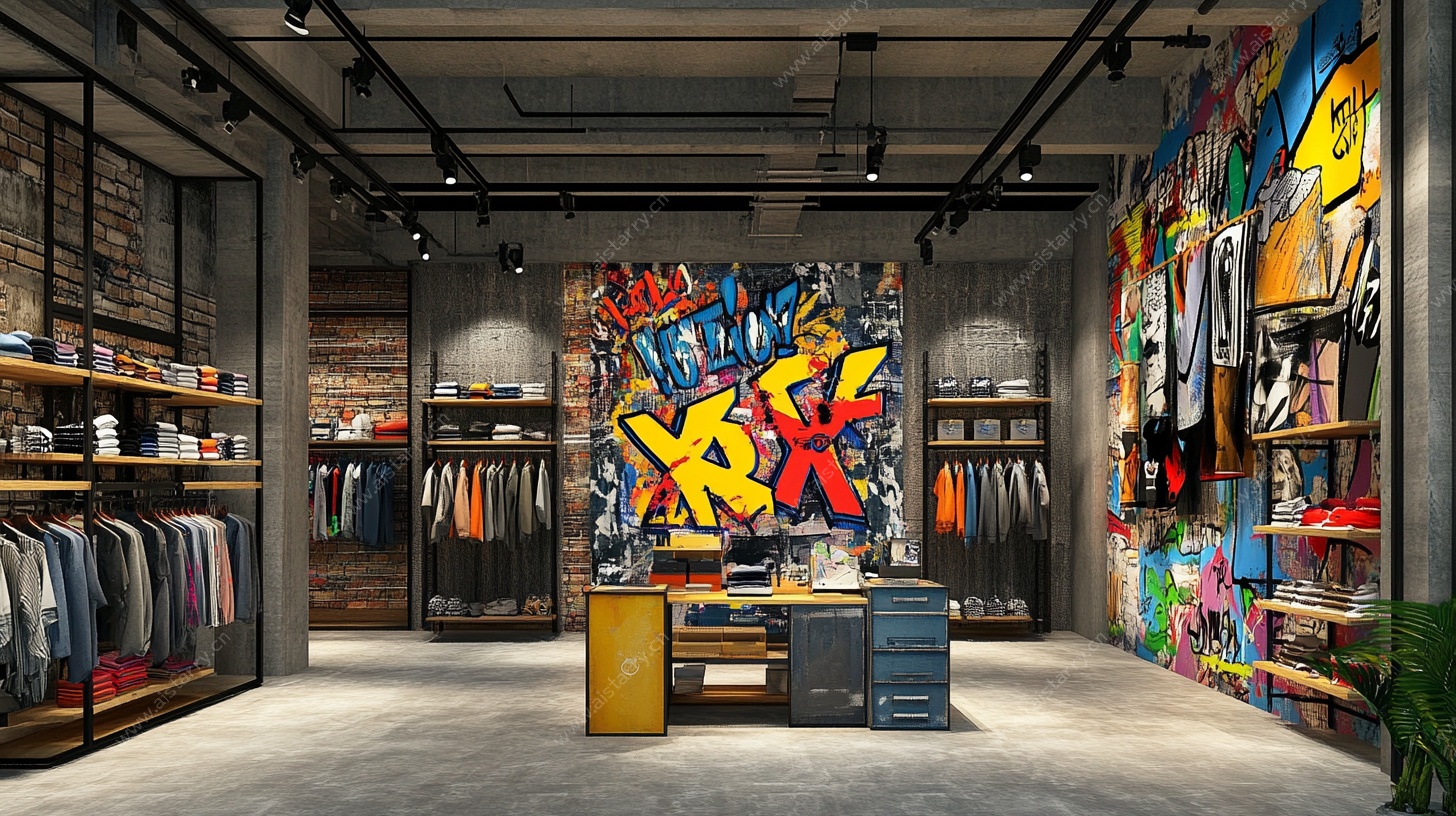 潮流服饰店的个性涂鸦风