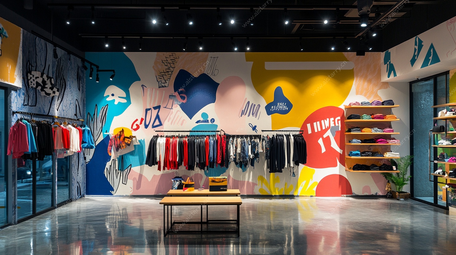 时尚潮流服装店室内展示